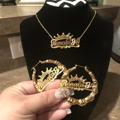 Personalized Letter Melanin 18k Gold Huge Bamboo Name Hoop Earrings Custom Bamboo Earrings, Gold, silver, rose gold
Personalized Letter Melanin 18k Gold Huge Bamboo Name Hoop Earrings Custom Bamboo Earrings, Gold, silver, rose gold