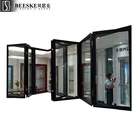 aluminum sliding bi folding window prices balcony glass soundproof thermal insulation folding window