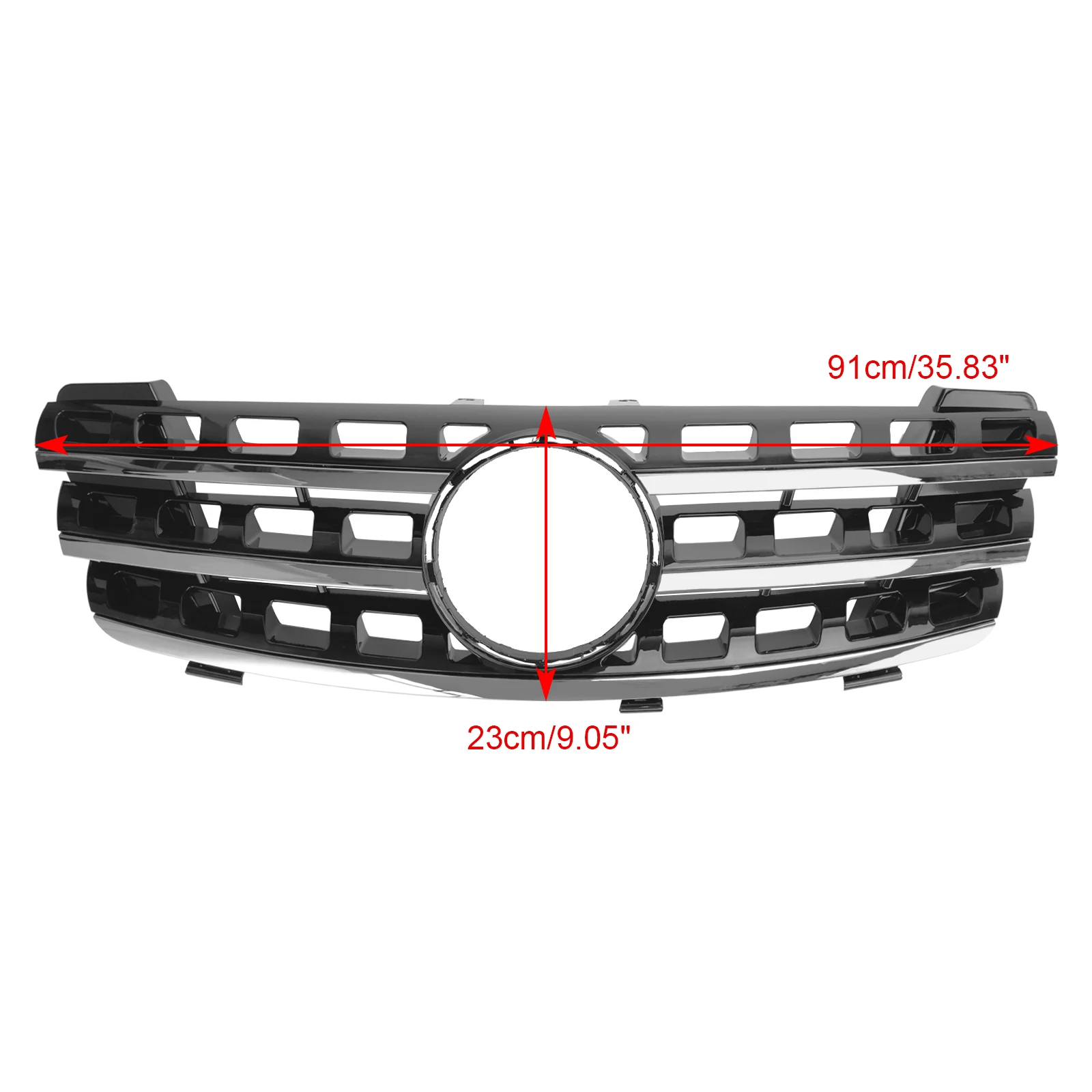 3 Fin Front Hood Sport Black Chrome Grill Grille For Benz ML Class W164 2005 2006 2007 2008 With Decal
3 Fin Front Hood Sport Black Chrome Grill Grille For Benz ML Class W164 2005 2006 2007 2008 With Decal
