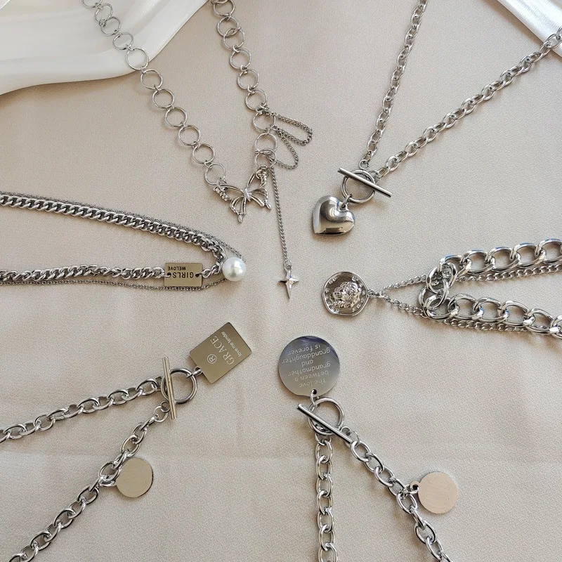 Quality Stainless Steel Punk Hip Hop Necklaces Simple Front Button Love Clavicle Chain Necklace Wholesale, As picture shows
Quality Stainless Steel Punk Hip Hop Necklaces Simple Front Button Love Clavicle Chain Necklace Wholesale, As picture shows