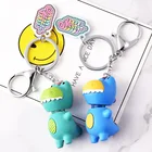 For Gifts Custom Spring Mounted Dinosaur Keyring 3D Keychain Figure For Gifts And Promotion