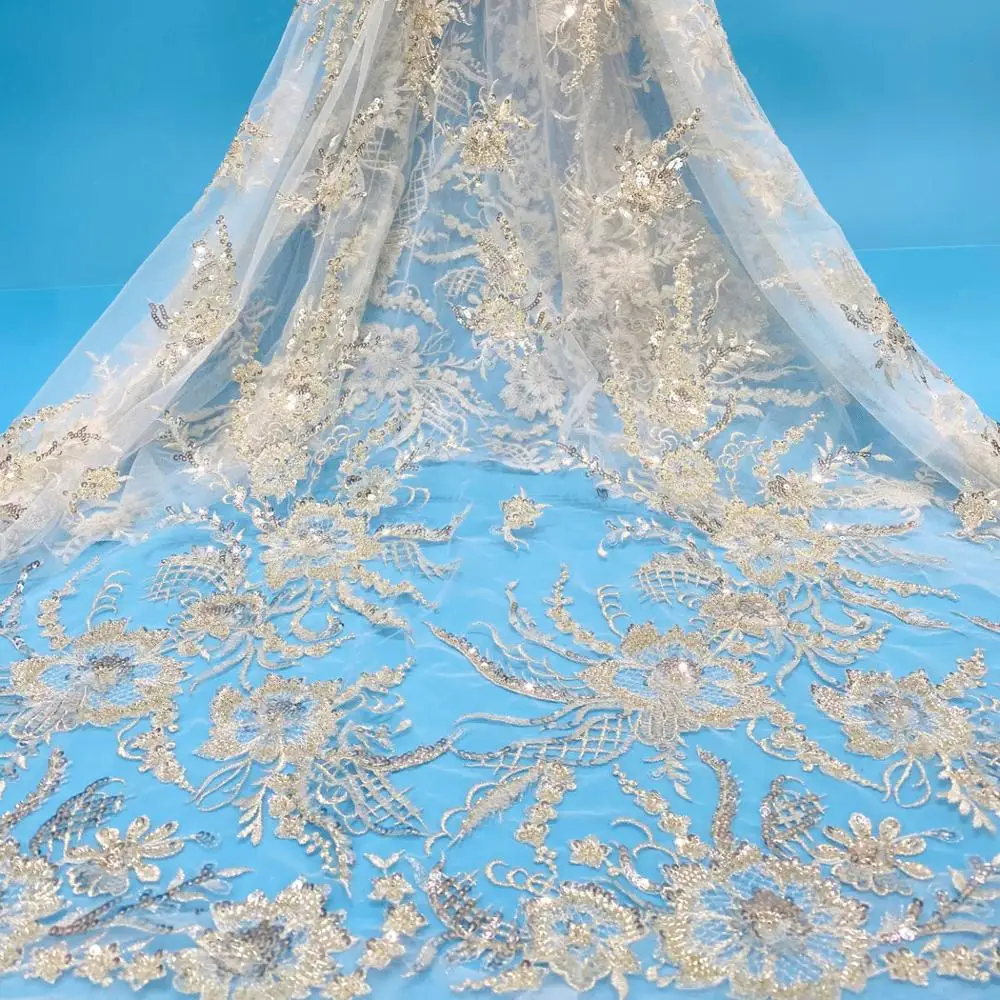 French Tulle lace fabric Net lace with sequins and beads for Party, Accept customized color
French Tulle lace fabric Net lace with sequins and beads for Party, Accept customized color