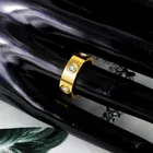Ring Zirconia Rings Factory Price 18K Gold Real Gold Plated Ring Simple Zirconia Fashion Ring Jewelry Titanium Ring