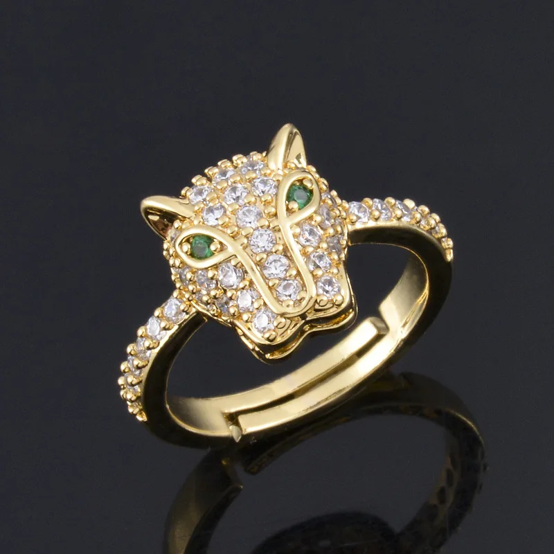 Luxury 18K Gold Plating Full Crystal Rhinestone Green Eye Leopard Rings Crystal Rhinestone Leopard Adjustable Rings
Luxury 18K Gold Plating Full Crystal Rhinestone Green Eye Leopard Rings Crystal Rhinestone Leopard Adjustable Rings