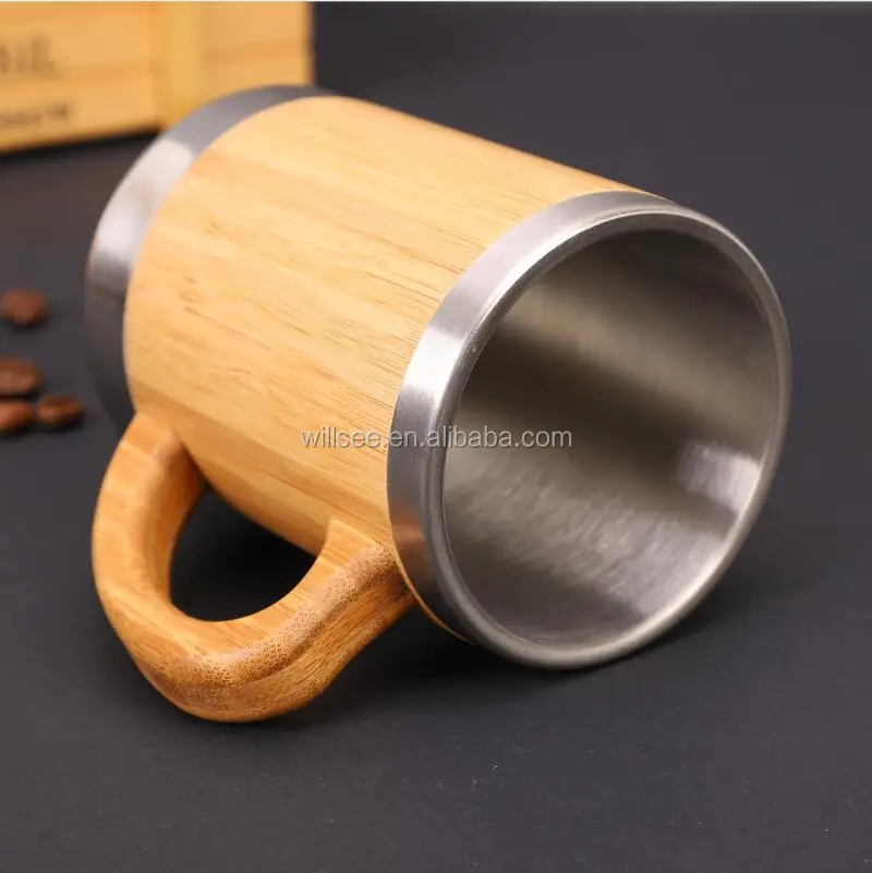 stainless steel and bamboo coffee mug gift coffee mug with 13