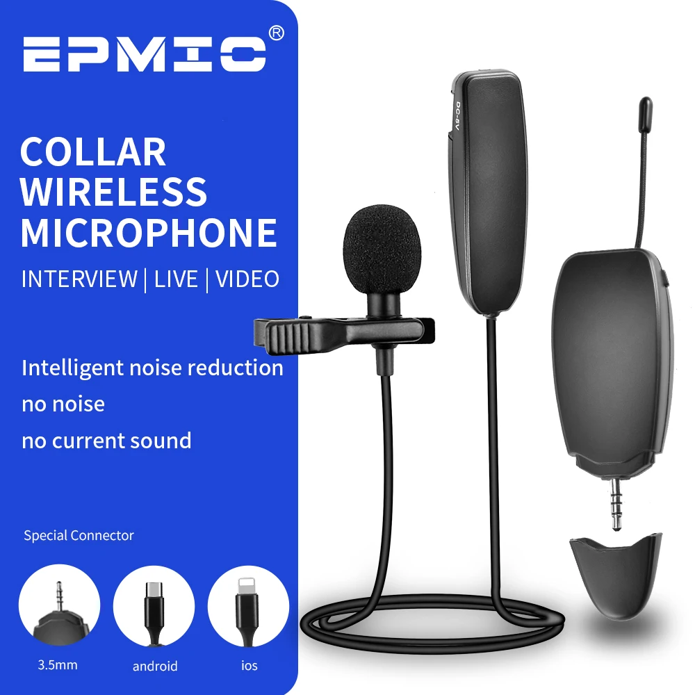 Wireless Lavalier Microphone wireless clip mic outdoor live streaming camera interview broadcasting
Wireless Lavalier Microphone wireless clip mic outdoor live streaming camera interview broadcasting
