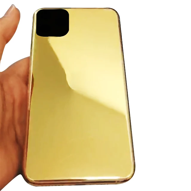 For iPhone11 pro stainless steel Electroplated real gold phone housing metal housing, Golden
For iPhone11 pro stainless steel Electroplated real gold phone housing metal housing, Golden