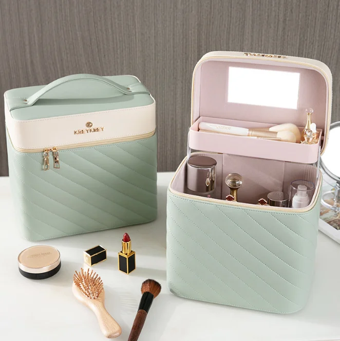TCB-8C249 soft PU leather cosmetic case portable double layer drawers foldable makeup organizer box with mirror, As picture or customized
TCB-8C249 soft PU leather cosmetic case portable double layer drawers foldable makeup organizer box with mirror, As picture or customized