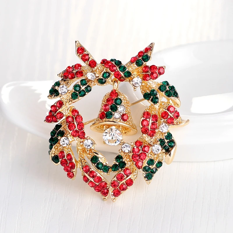 Shining Sweet Heart Christmas Floral Hoop Bell Rhinestone Brooch Pins For Christmas Gift Girls Women Fashion Jewelry
Shining Sweet Heart Christmas Floral Hoop Bell Rhinestone Brooch Pins For Christmas Gift Girls Women Fashion Jewelry
