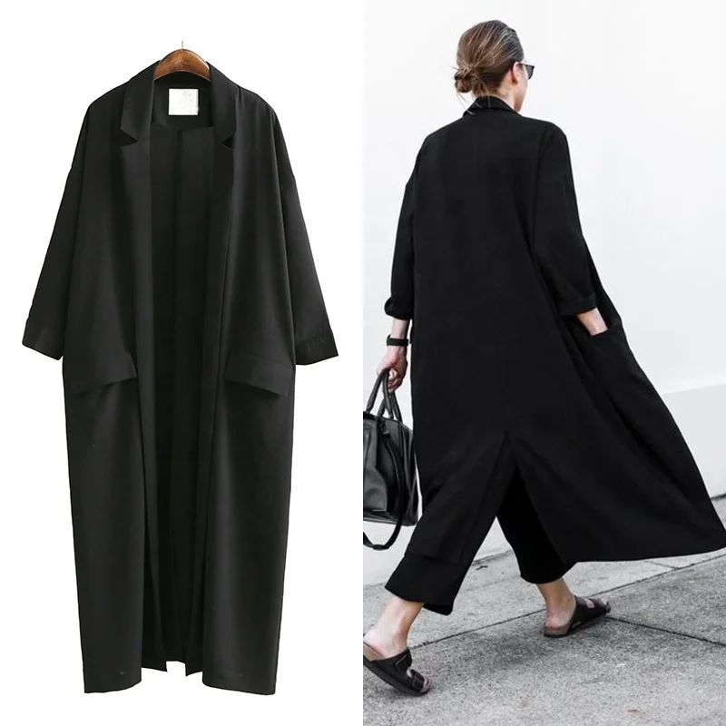 TWOTWINSTYLE Trench Coat Summer Loose Women Coats Three Quarter Sleeve Plus Size Black Sunscreen
TWOTWINSTYLE Trench Coat Summer Loose Women Coats Three Quarter Sleeve Plus Size Black Sunscreen