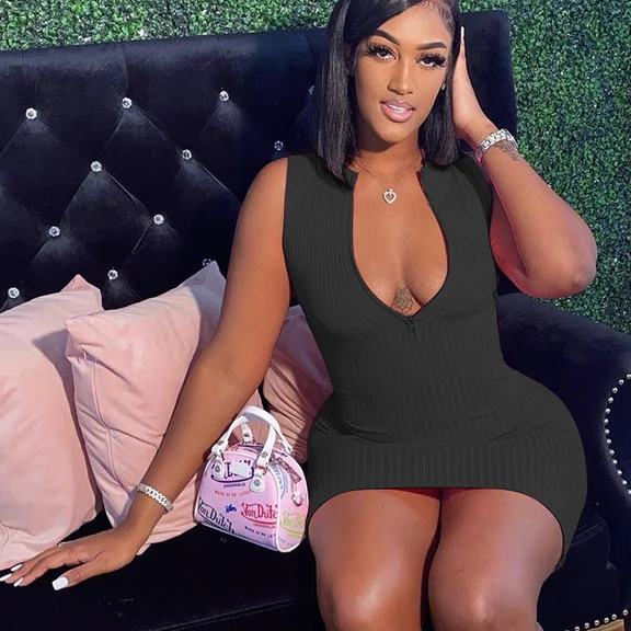 Nightclub Wear Summer Mini Sleeveless Breathable V Neck Pullover Striped Solid Bodycon One Piece Casual Dresses Dress For Women, Pink,black
Nightclub Wear Summer Mini Sleeveless Breathable V Neck Pullover Striped Solid Bodycon One Piece Casual Dresses Dress For Women, Pink,black