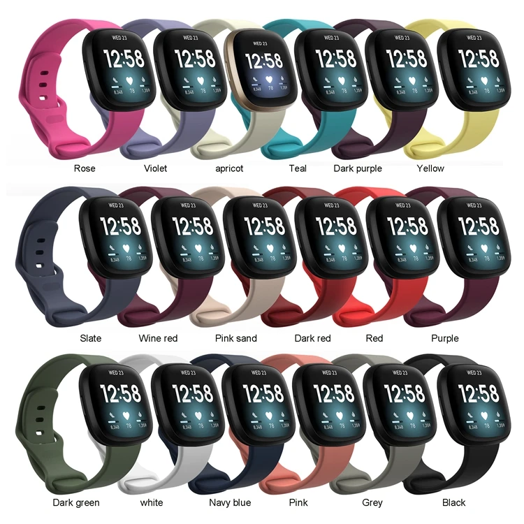 2020 New Arrival Soft silicone watch bands for Fitbit Versa 3 replacement bands strap, 18 colors
2020 New Arrival Soft silicone watch bands for Fitbit Versa 3 replacement bands strap, 18 colors