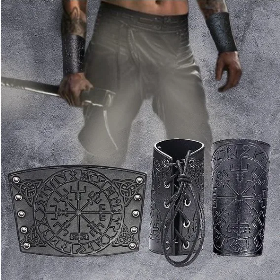 2021 high quality pu leather men's punk wrist band viking Vegvisir embossed fashionable arm armor bangle adjustable buckle
2021 high quality pu leather men's punk wrist band viking Vegvisir embossed fashionable arm armor bangle adjustable buckle