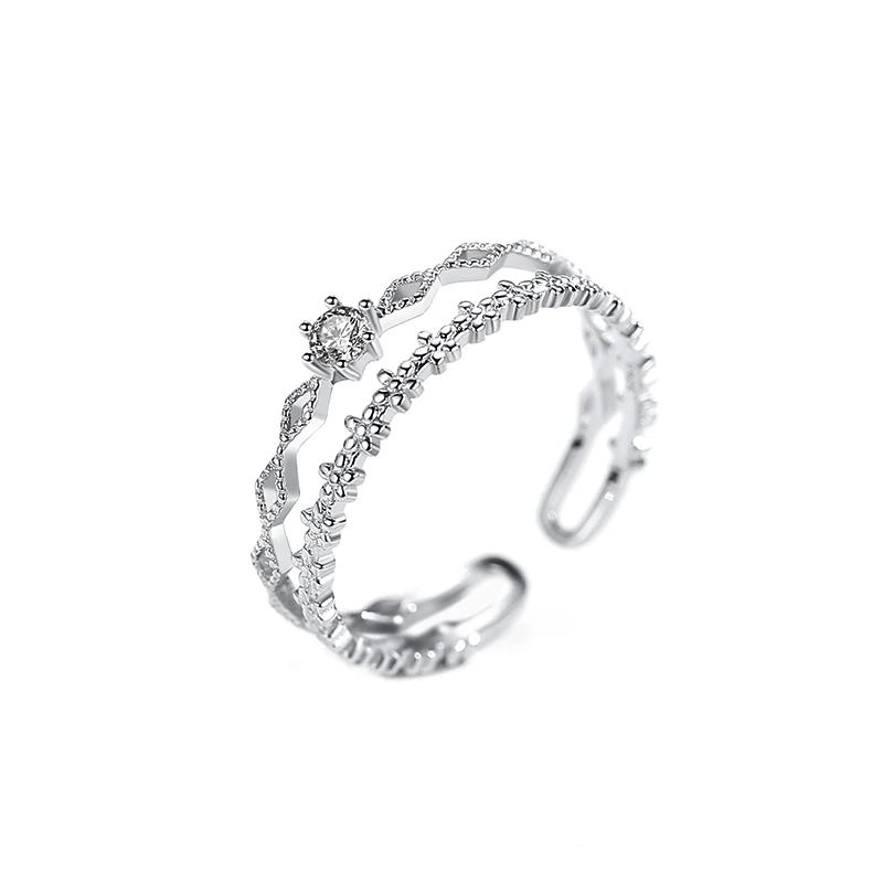 R1684 Hot Items Custom Jewelry 925 Sterling Silver Double Lace Diamond Single Diamond Open Ring
R1684 Hot Items Custom Jewelry 925 Sterling Silver Double Lace Diamond Single Diamond Open Ring