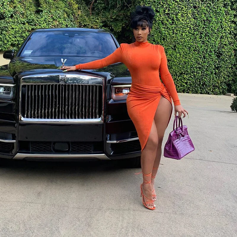 Women Autumn Winter Long Sleeve Soild Color Party Club Bodycon Open Fork Split Dress 2020 Fall Clothes Streetwear
Women Autumn Winter Long Sleeve Soild Color Party Club Bodycon Open Fork Split Dress 2020 Fall Clothes Streetwear