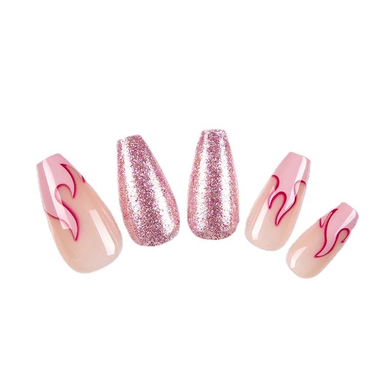 2020 new design light gradient purple with flame coffin popular full cover false nail
2020 new design light gradient purple with flame coffin popular full cover false nail