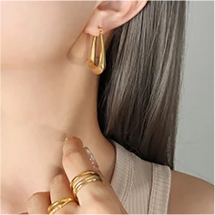 U-shaped French girl's all-match personality earrings