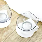Customize Anti-skid Transparent Cat Bowl Neck Guard Dog Cat Feeder Single Pet Bowl