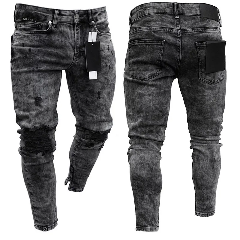 Men Spring 2019 Denim Pants Distressed Freyed Slim Fit Casual Trousers Stretch Ripped Jeans
Men Spring 2019 Denim Pants Distressed Freyed Slim Fit Casual Trousers Stretch Ripped Jeans