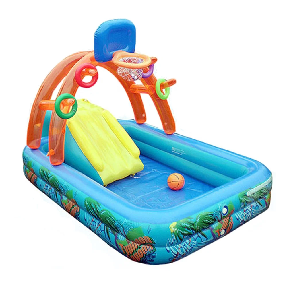 Household Outdoor Kids Inflatable Swimming Pool with Slide & Basketball Stand, Multiple colour
Household Outdoor Kids Inflatable Swimming Pool with Slide & Basketball Stand, Multiple colour