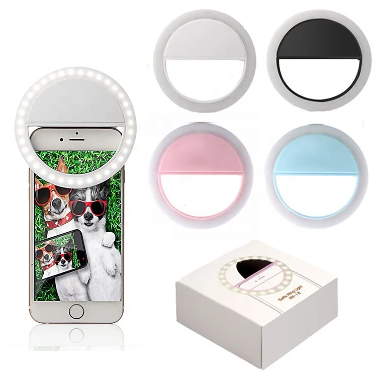 Portable Rechargeable USB Camera Clip Photography Video Mobile Phone LED Ring Selfie Light, Black/white/blue/pink
Portable Rechargeable USB Camera Clip Photography Video Mobile Phone LED Ring Selfie Light, Black/white/blue/pink
