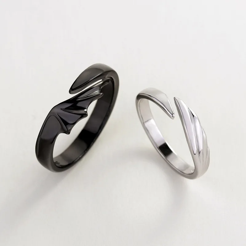 925 Sterling Silver Angel Devil Adjustable Rings For Couple Original Romantic Rings Shenzhen Fashion Jewelry vendors, Silver/black
925 Sterling Silver Angel Devil Adjustable Rings For Couple Original Romantic Rings Shenzhen Fashion Jewelry vendors, Silver/black