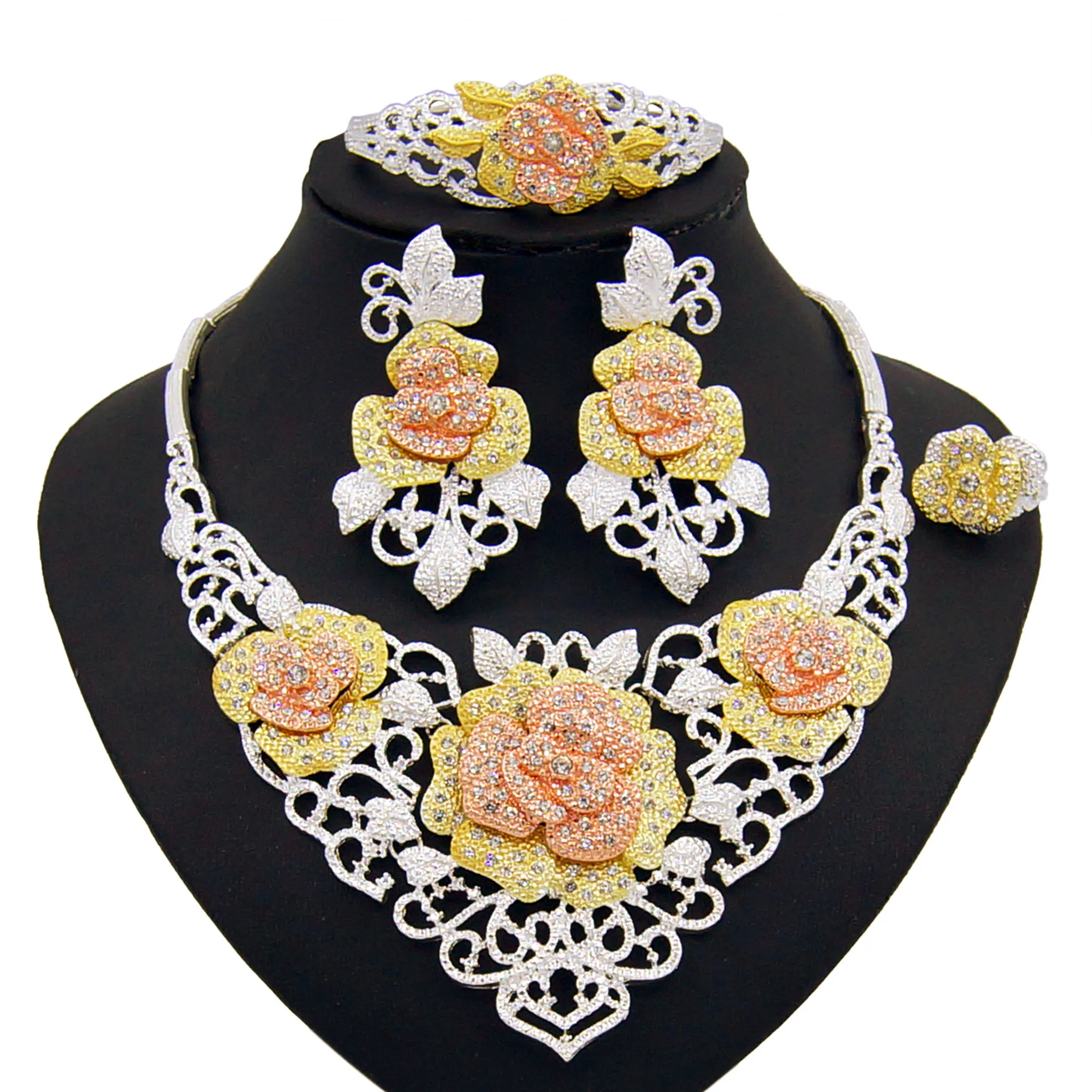 Wholesale High Quality Flowers Shape Necklace Bracelet Set Non-Fade Colorful New Jewelry Sets For Women's Party & Wedding Gift
Wholesale High Quality Flowers Shape Necklace Bracelet Set Non-Fade Colorful New Jewelry Sets For Women's Party & Wedding Gift