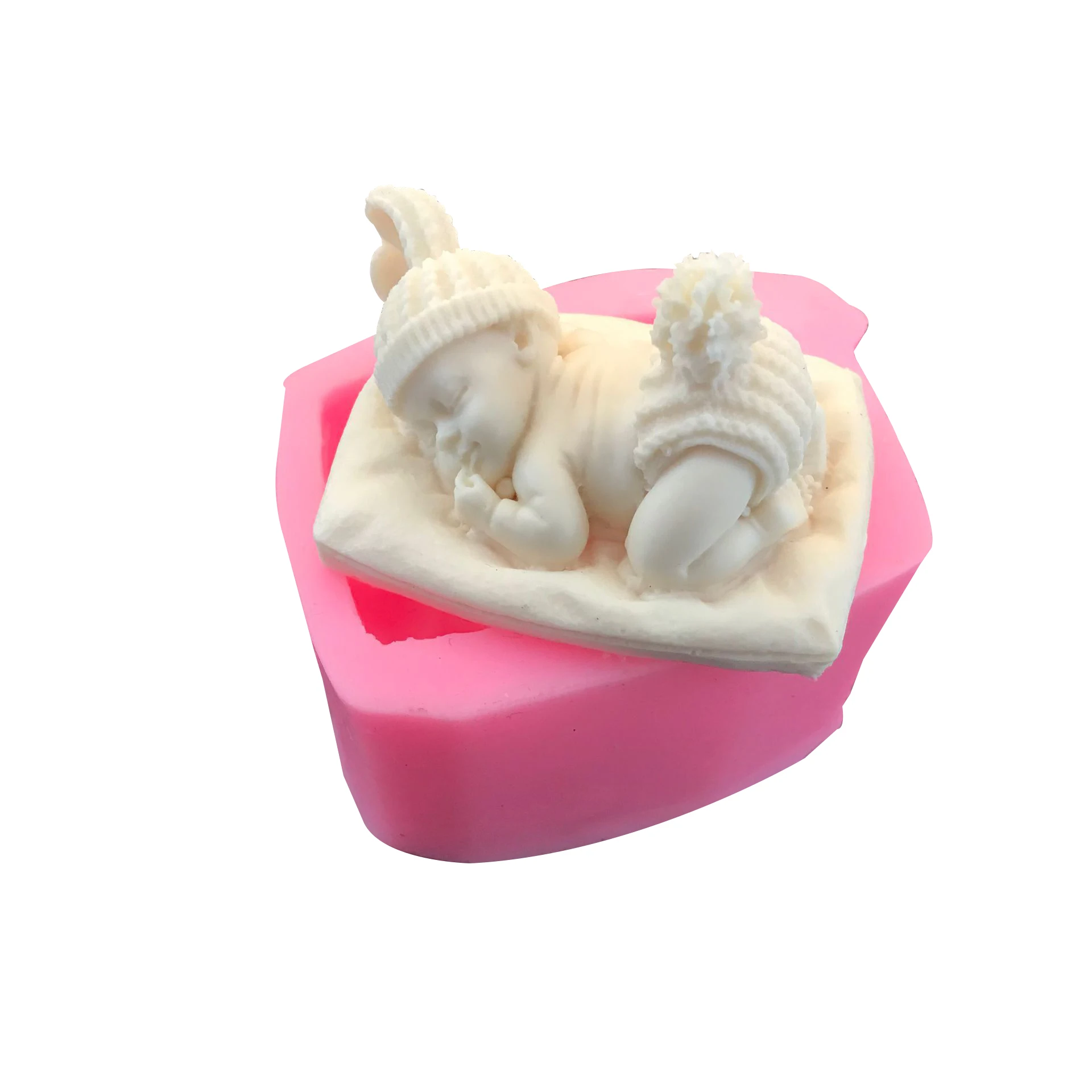 3D Sleeping baby fondant mold soap baby shower silicone resin molds candle craft cake topper decoration supplies, Pink
3D Sleeping baby fondant mold soap baby shower silicone resin molds candle craft cake topper decoration supplies, Pink