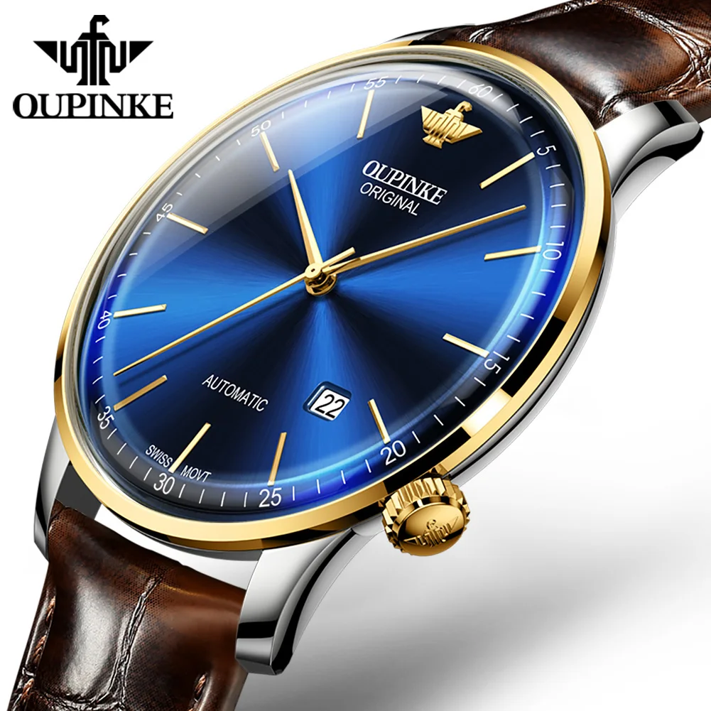 Oupinke 3269 Fashion Sports Genuine Leather Waterproof Quality Business Date Analog Automatic Mechanical men's Wristwatch
Oupinke 3269 Fashion Sports Genuine Leather Waterproof Quality Business Date Analog Automatic Mechanical men's Wristwatch