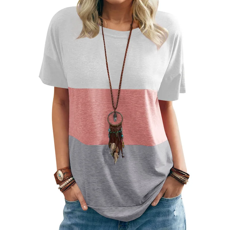 Surprise Price Women'S Contrast Color T-Shirt Pocket Round Neck Short-Sleeved Loose Top Ladies T-Shirt
Surprise Price Women'S Contrast Color T-Shirt Pocket Round Neck Short-Sleeved Loose Top Ladies T-Shirt