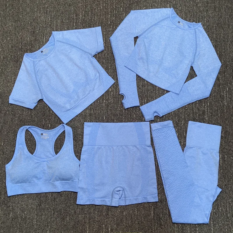 Drop Shipping Sportswear Active Wear 5 Pieces Sport Gym Workout Suit Fitness Women Conjunto Ropa Deportiva Seamless Yoga Sets
Drop Shipping Sportswear Active Wear 5 Pieces Sport Gym Workout Suit Fitness Women Conjunto Ropa Deportiva Seamless Yoga Sets