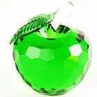 Glass Apple Model Coloured K9 Crystal Apple Craft for Christmas Decoration