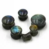 Labradorite Natural Stone Double Flared Ear Gauge Saddle Plug Earring Gauge Piercing Body Jewelry Fashion New Product