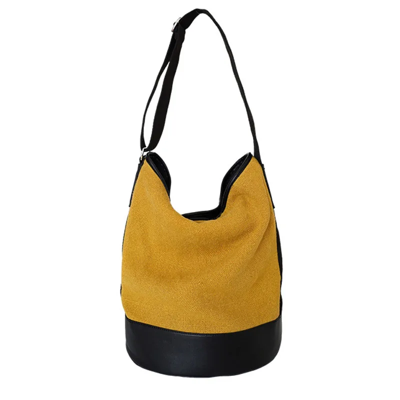 Linen Contrast Stitching Large-capacity Wandering Bucket Bag Fashion Retro Shoulder Bag Niche Design Ladies Simple Messenger Bag
Linen Contrast Stitching Large-capacity Wandering Bucket Bag Fashion Retro Shoulder Bag Niche Design Ladies Simple Messenger Bag