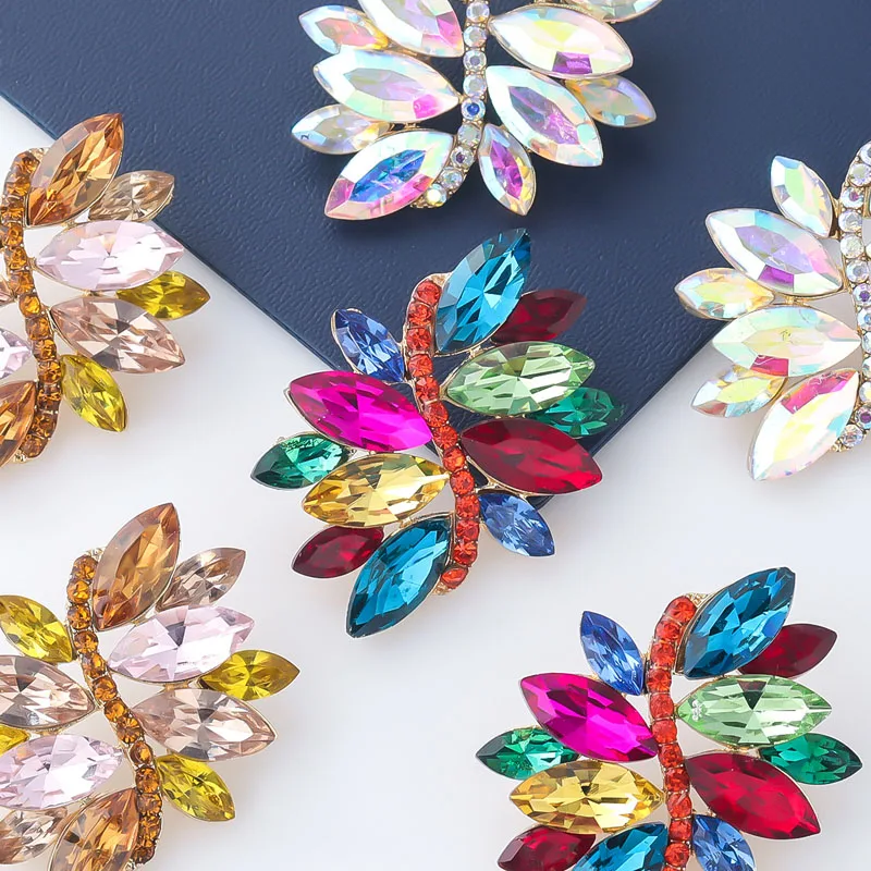 Trendy rainbow colorful rhinestone jewelry diamond geometric shape flower stud earrings
Trendy rainbow colorful rhinestone jewelry diamond geometric shape flower stud earrings
