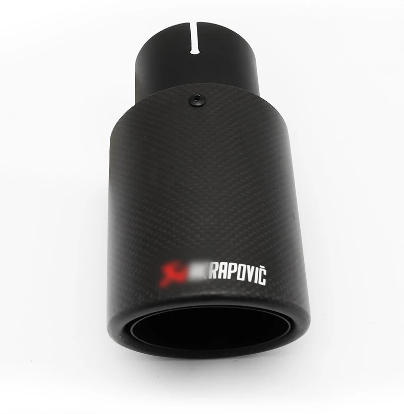 Matte Black Carbon Fiber Exhaust Tips AK Style Carbon Fiber Exhaust Tail pipe Muffler Tips Universal Car Tailpipe Tips