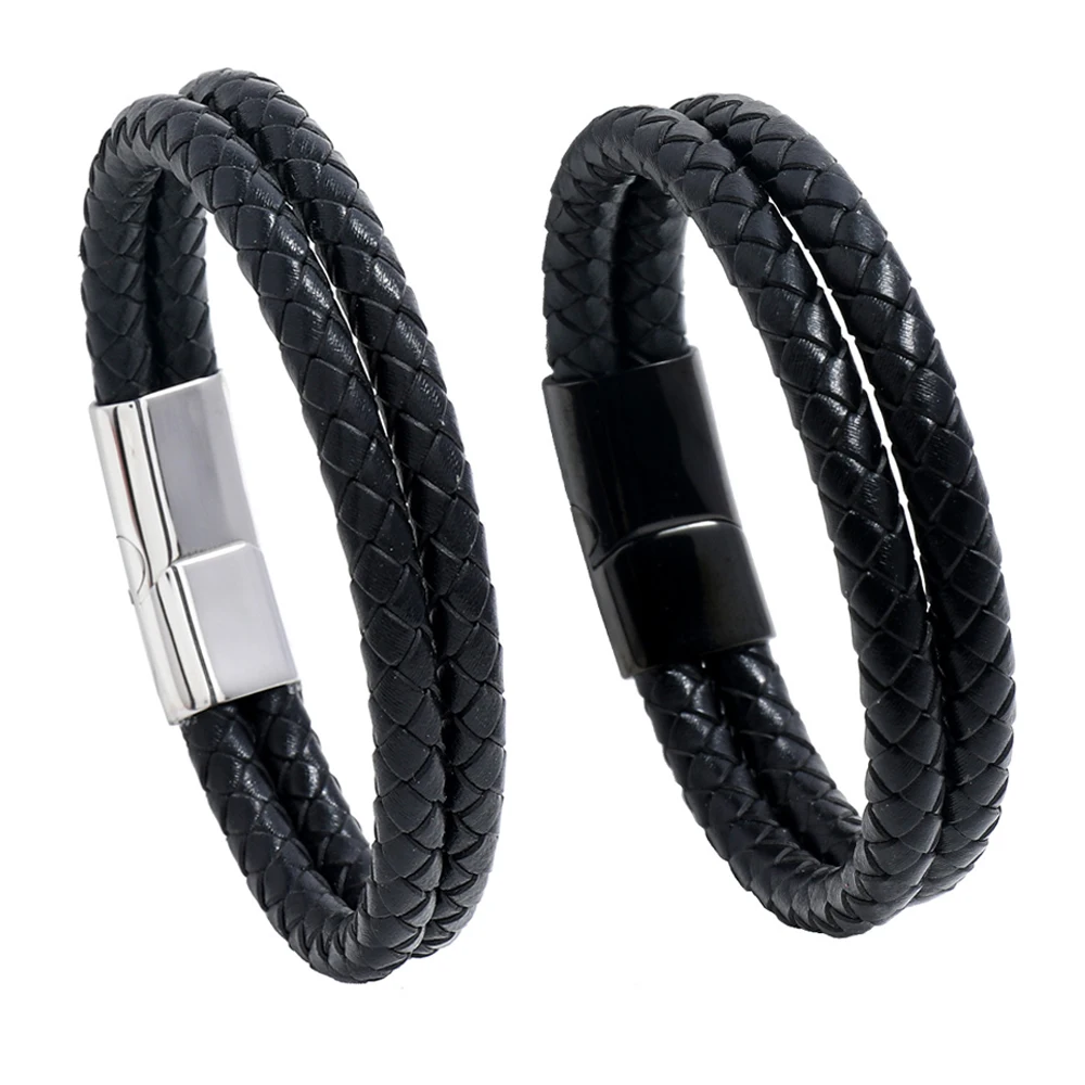 Double Layer black gents bracelets & bangles men stainless steel jewelry leather cuff bangle bracelet
Double Layer black gents bracelets & bangles men stainless steel jewelry leather cuff bangle bracelet