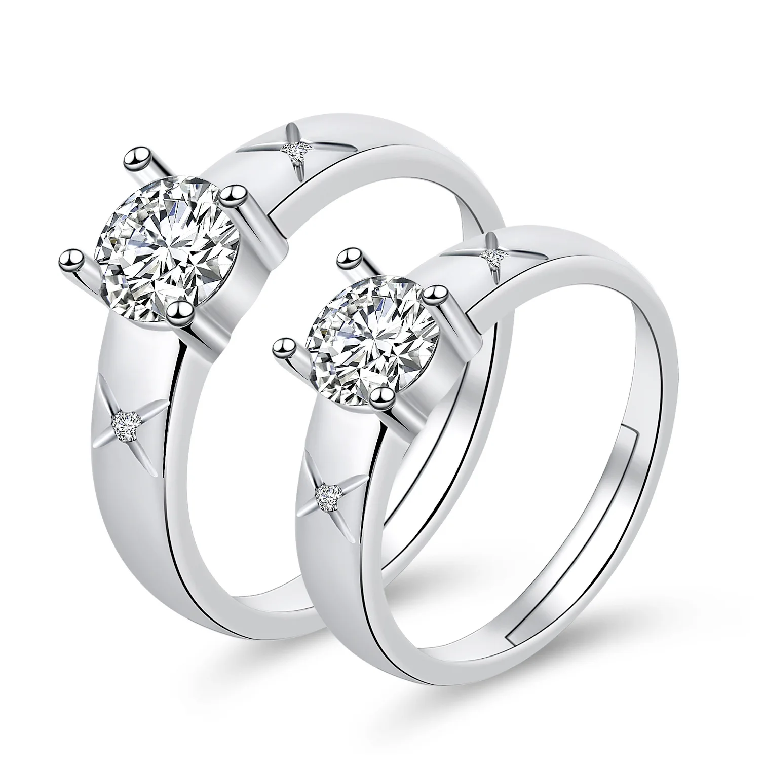 Open Adjustable Zircon Couple Wedding Rings Sets Fine Jewelry 2Pcs/Set 925 Sliver Ring Man Women
Open Adjustable Zircon Couple Wedding Rings Sets Fine Jewelry 2Pcs/Set 925 Sliver Ring Man Women