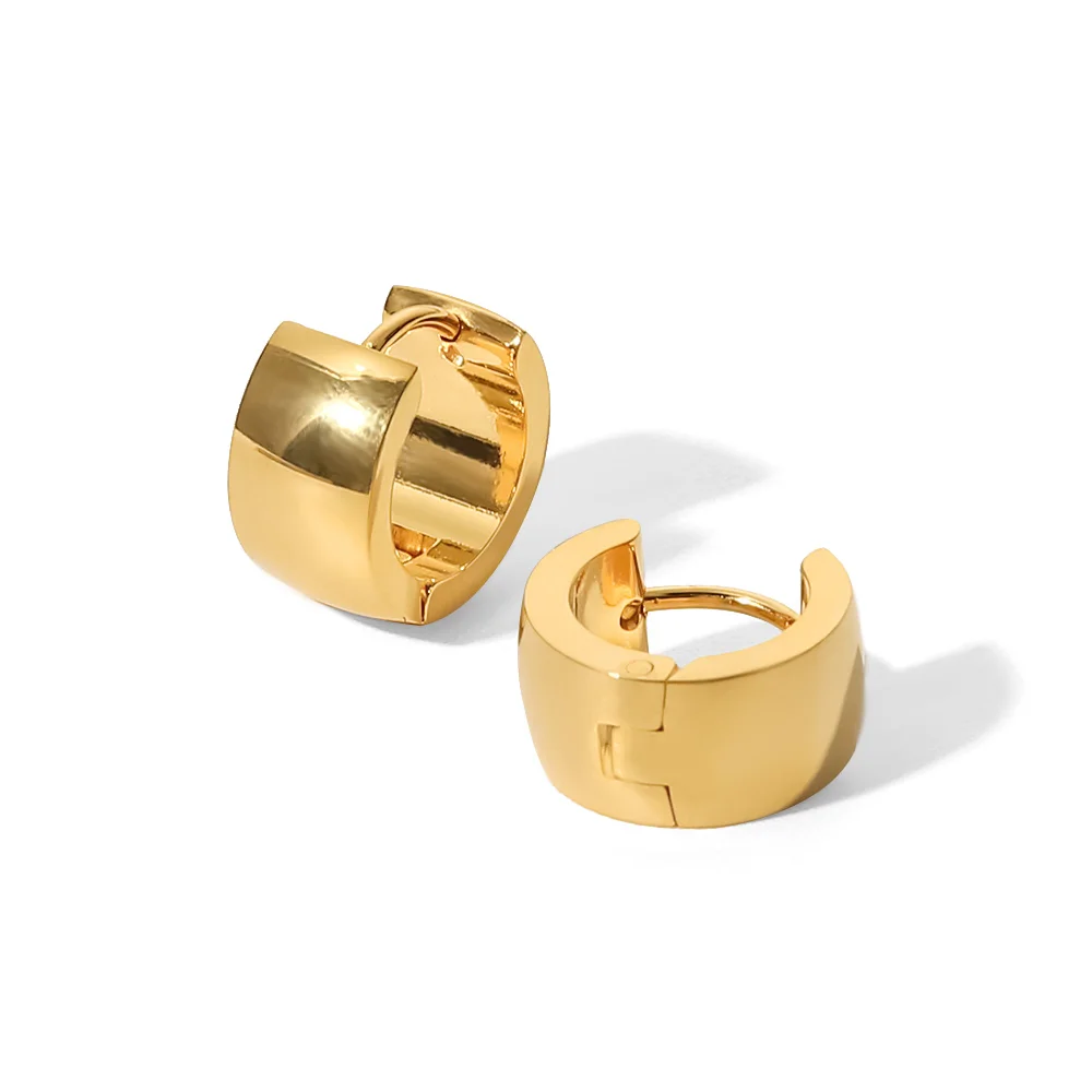 Titanium Steel 18K Gold Plated Smooth Wide Face Ear Buckle Earrings Fashion Jewelry For Gift
Titanium Steel 18K Gold Plated Smooth Wide Face Ear Buckle Earrings Fashion Jewelry For Gift