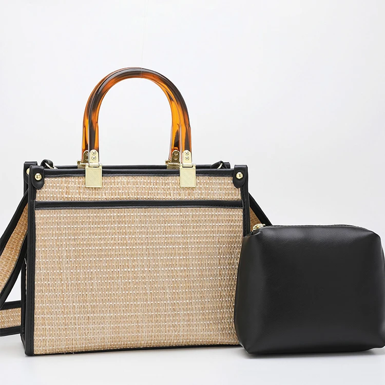 EG602 2022 summer trendy large capacity women straw woven shoulder handbags custom fashion beach tote bag 
EG602 2022 summer trendy large capacity women straw woven shoulder handbags custom fashion beach tote bag