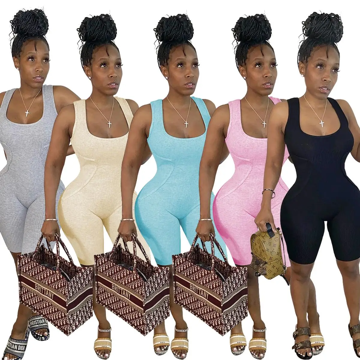 Drop shipping 2021 women's fashion sexy one-piece garment with base, slim fit and elastic thread sports Jumpsuit, As pictures
Drop shipping 2021 women's fashion sexy one-piece garment with base, slim fit and elastic thread sports Jumpsuit, As pictures