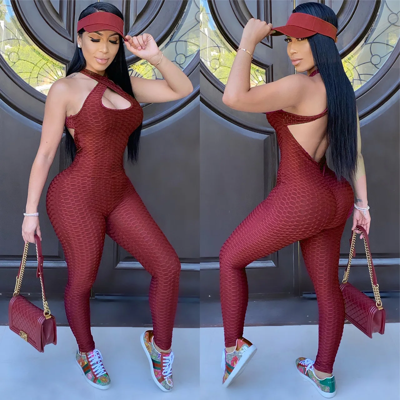 Womens Bubble Texture Body Jumpsuit Yoga Set For Ladies 2021 Private Label Sports Fitness Red One Piece Scrunchy Yoga Jumpsuit, Customized colors
Womens Bubble Texture Body Jumpsuit Yoga Set For Ladies 2021 Private Label Sports Fitness Red One Piece Scrunchy Yoga Jumpsuit, Customized colors