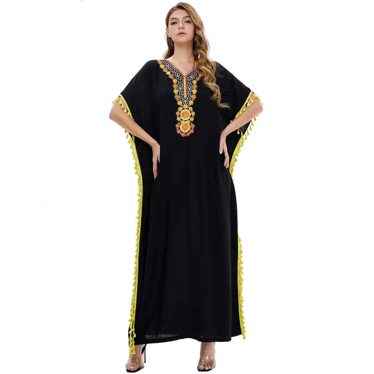 Islamic plus size women's dress Europe and the Middle East printed dress loose Muslim robe, Picture color
Islamic plus size women's dress Europe and the Middle East printed dress loose Muslim robe, Picture color