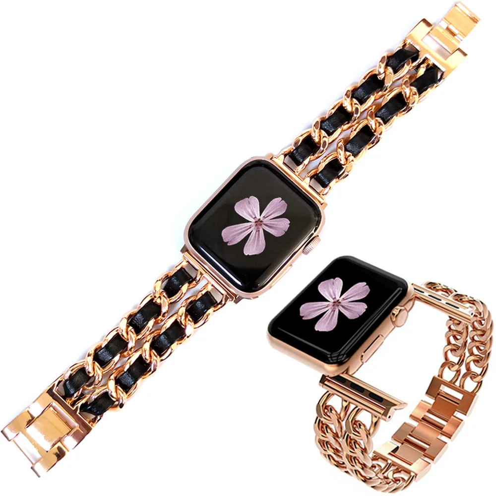 2021 new strap for apple watch band with women Apply to i watch 1/2/3/4/5 metal Chain With Leather Bracelet, Transparent
2021 new strap for apple watch band with women Apply to i watch 1/2/3/4/5 metal Chain With Leather Bracelet, Transparent