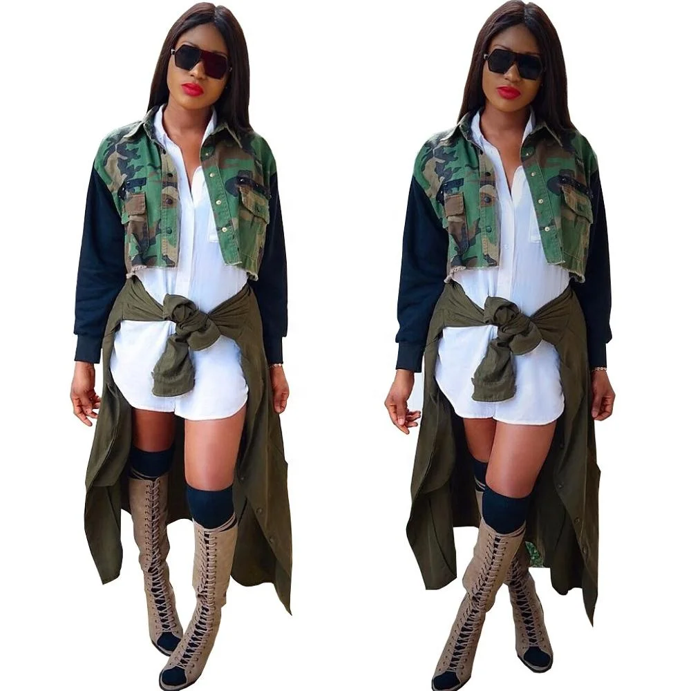 B61226A European and American fashion collage camouflage button patchwork shirt collar jacket
B61226A European and American fashion collage camouflage button patchwork shirt collar jacket