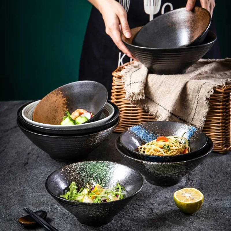 Solhui Good quality popular rustic style different types round bowl set / japanese ramen noddle bowl, Many colors can be choosed
Solhui Good quality popular rustic style different types round bowl set / japanese ramen noddle bowl, Many colors can be choosed