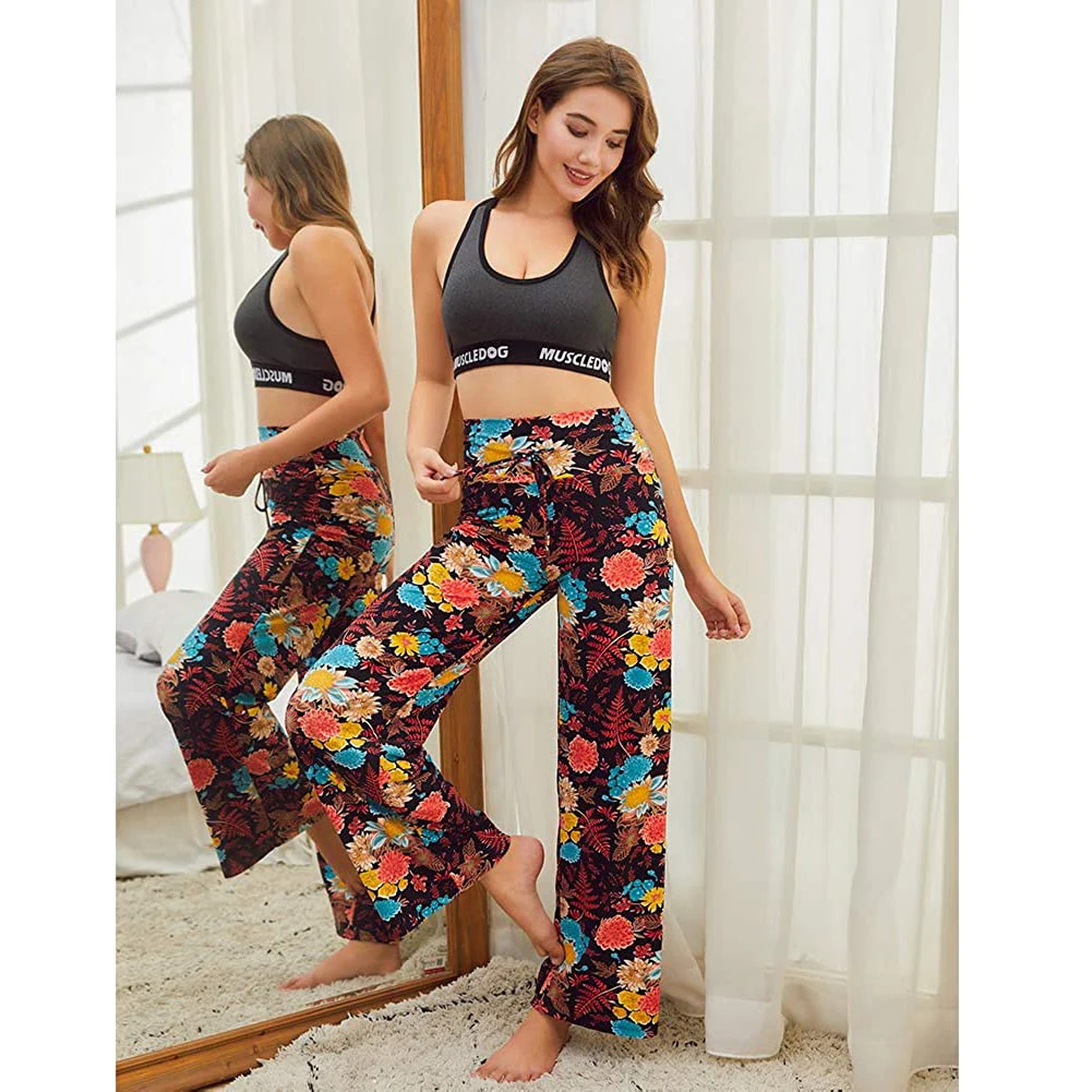 Amazon hot sale sleeping leggings pants women ladies fashionable printed high waist sweat palazzo pants, Customized color
Amazon hot sale sleeping leggings pants women ladies fashionable printed high waist sweat palazzo pants, Customized color