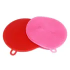 Food grade Silicone Dish Brush Sponge Dish Towel Scrubber For Wash Bowl Fruit Vegetable