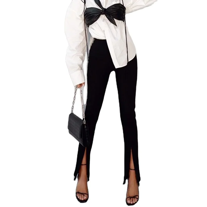 Fashion Women Pants and Trousers Solid Color Ankle Split Leg Tight Long Trousers Pencil Pants High Waist Skinny Black and Khaki
Fashion Women Pants and Trousers Solid Color Ankle Split Leg Tight Long Trousers Pencil Pants High Waist Skinny Black and Khaki