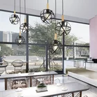 Popular products indoor metal iron globe decorative kitchen dining pendant lamp black chandelier vintage light